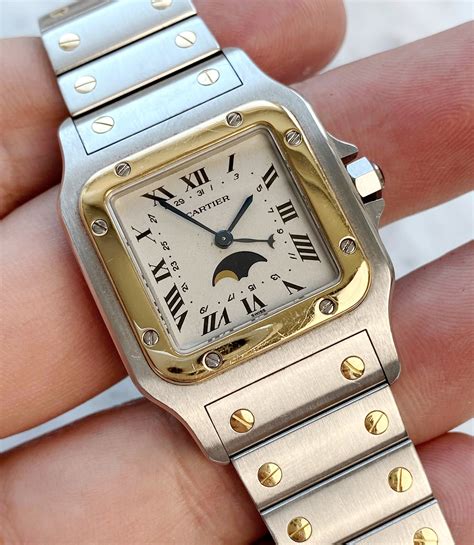 cartier santos moonphase quartz|cartier santos square.